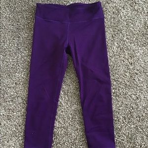 Purple workout crops.